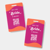 Badge Coucher de soleil rose et orange Rétro Offrez un v (Avant & arrière)