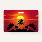 Badge Coucher de soleil tropical (Dos)