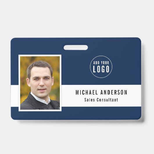 Badge Couleur Arrière - plan modifiable Ajouter votre lo (Face)