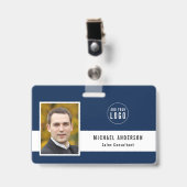 Badge Couleur Arrière - plan modifiable Ajouter votre lo (Face avec clip)