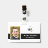 Badge Couleur centrale modifiable Ajoutez votre logo Pho (Avant avec clip)