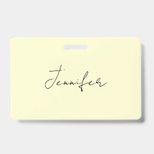 Badge Couleur crème élégant moderne minimaliste nom simp