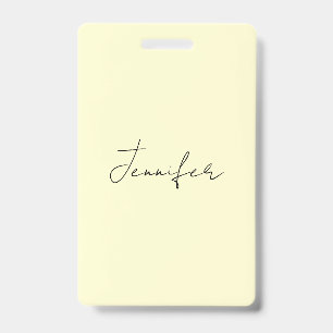 Badge Couleur crème élégant moderne minimaliste nom simp