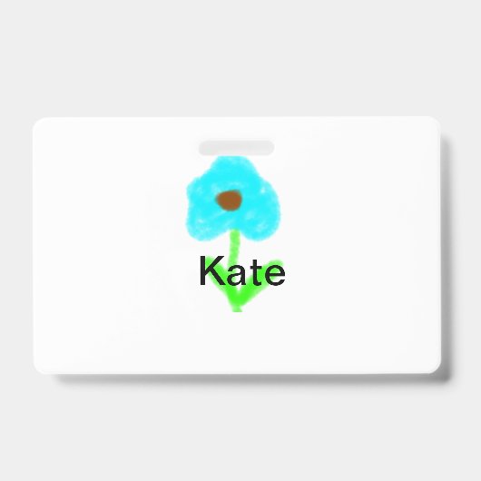 Badge Couleur d'eau bleu vert ajouter votre nom texte pe (Avant)