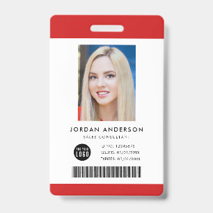 Badge Couleur modifiable Ajouter un logo Code-barres Cod