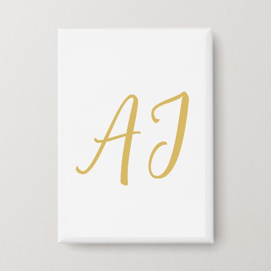 Badge Couleur Or Monogramme Initiale Classique Professio (Recto)