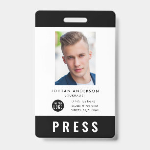 Badge Couleur personnalisée Ajouter Logo Photo Journalis