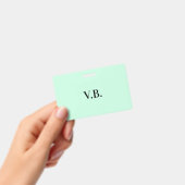 Badge Couleur unie simple avec texte de nom en monogramm (Manuel / portable)