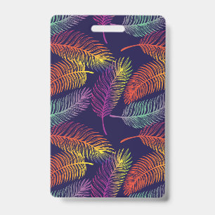 Badge Couleurs Arc-en-ciel Vaporwave Feuille Vibes Hawaï