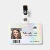 Badge couleurs pastel arc-en-ciel (Avant avec clip)