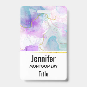 Badge Couleurs violettes, vertes, roses, élégantes