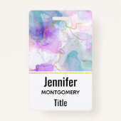 Badge Couleurs violettes, vertes, roses, élégantes (Dos)