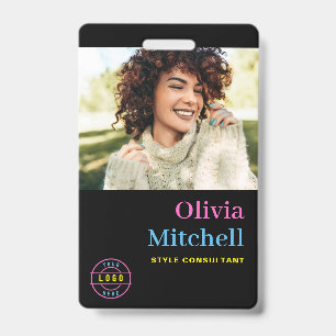 Badge Couleurs Vives Tendances Colorées ID de l'employ