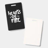 Badge Couple Art Cœurs En Feu (Avant & arrière)