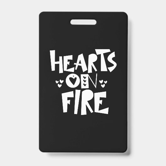 Badge Couple Art Cœurs En Feu (Avant)