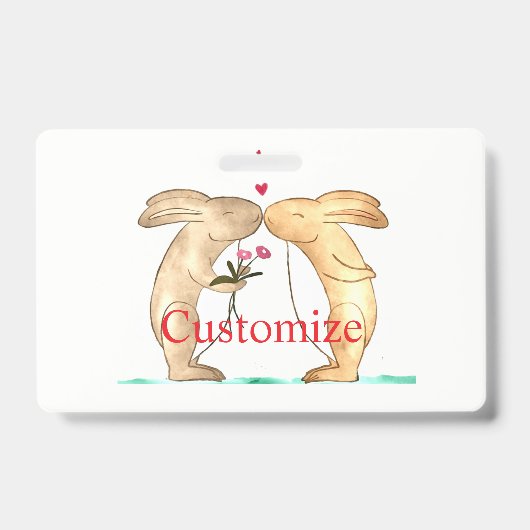 Badge Couple de lapins s'embrassant Thunder_Cove (Avant)