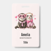 Badge Couple de loutres mignonnes amoureuses (Arrière)