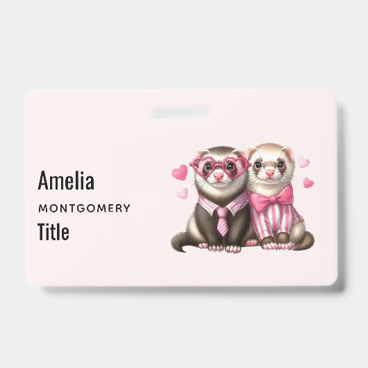 Badge Couple mignon en amour (Avant)
