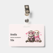 Badge Couple mignon en amour (Arrière avec clip)
