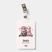Badge Couple mignon en amour (Arrière avec clip)