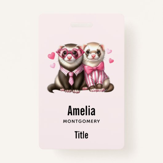 Badge Couple mignon en amour (Dos)