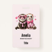 Badge Couple mignon en amour (Devant)