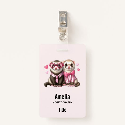 Badge Couple mignon en amour (Devant avec clip)