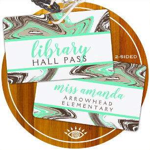 Badge coups de menthe et de chocolat BIBRARY HALL PASS