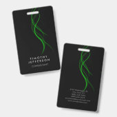 Badge Courbes de vert noir élégant moderne (Recto et verso)