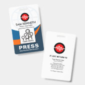 Badge Courbure bleue mondiale Vagues Modèle photo de pre (Avant & arrière)