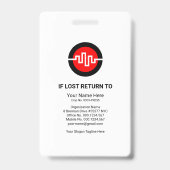 Badge Courbure bleue mondiale Vagues Modèle photo de pre (Arrière)