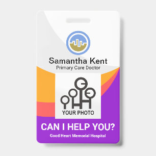 Badge Courbure de vague arc-en-ciel - Photo du médecin M