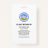 Badge Courbure noire Vagues Docteur Médicale Photo (Dos)