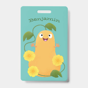 Badge Courge butternut de dessin animé mignonne et heure