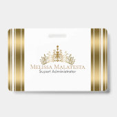 Badge Couronne d'or et rayures Design Moderne (Arrière)