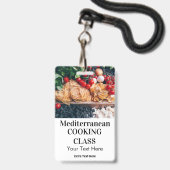 Badge Cours de Cuisine méditerranéenne Photo & Logo (Front with Lanyard)