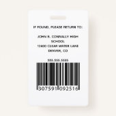 Badge Coutume de l'enseignant Cuit Arc-en-ciel Nom de la (Dos)