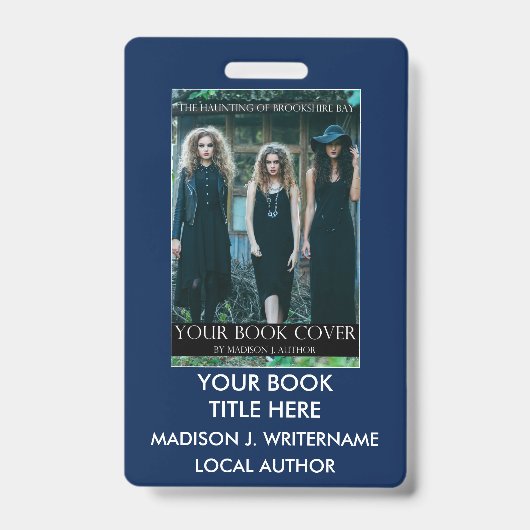 Badge Couverture de livre d'écrivain auteur - Bleu ou ch (Avant)