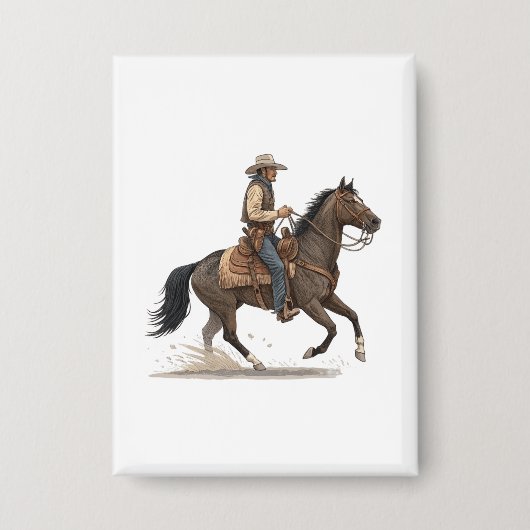 Badge Cow-boy à cheval (Recto)