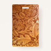 Badge Cow-boy brun rustique en cuir occidental (Dos)