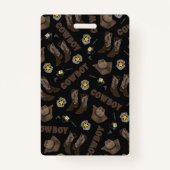 Badge Cowboy Typographie Artsy Cool Aquarelle Brown (Dos)