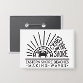 Badge Crabes sur le rivage - Bouton (Recto/Verso)