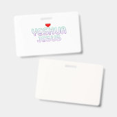 Badge Crachá de plástico - Horizontal Jesus Yeshua (Avant & arrière)