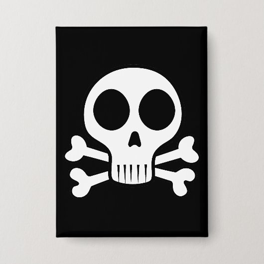 Badge crâne effrayant sur fond noir (Recto)