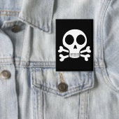 Badge crâne effrayant sur fond noir (Insitu)