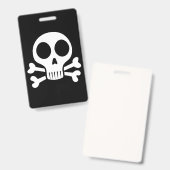 Badge crâne effrayant sur fond noir (Avant & arrière)