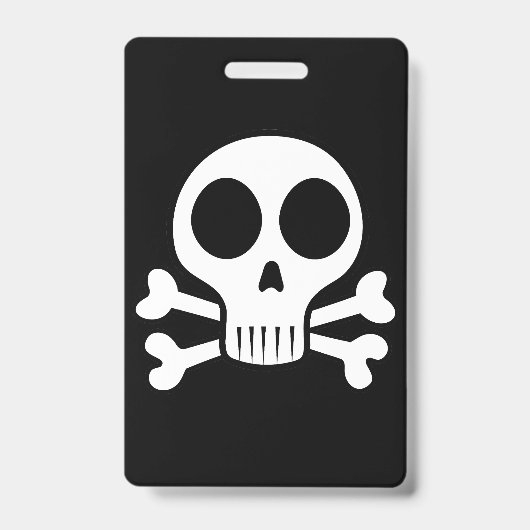 Badge crâne effrayant sur fond noir (Avant)