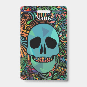Badge Crâne Hippie Halloween Thunder_Cove