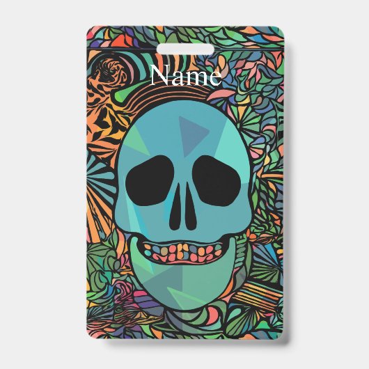 Badge Crâne Hippie Halloween Thunder_Cove (Avant)