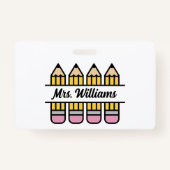 Badge Crayon Enseignant Retour À L'Appréciation De L'Éco (Devant)